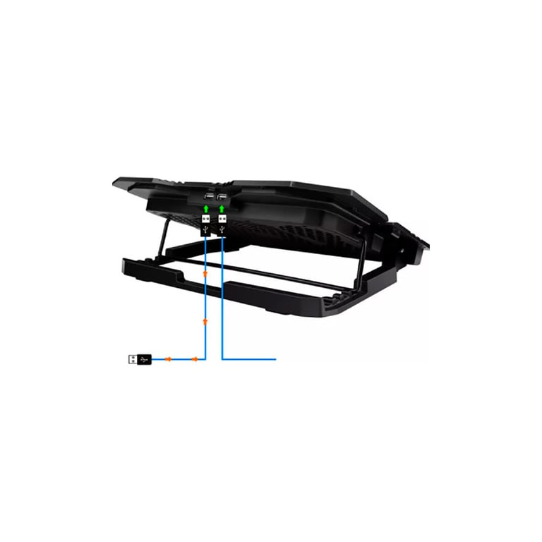 Підставка до ноутбука IceCoorel 10-17", 6*70mm 1800 RPM, 2*USB, + LCD, 365*297*30mm, Black (K8) - фото 5