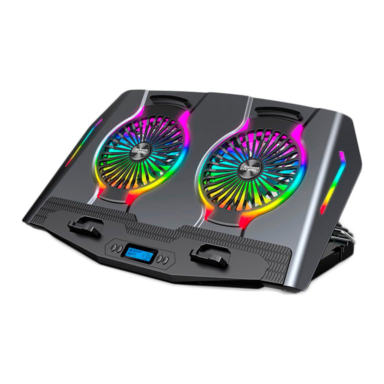 Підставка до ноутбука IceCoorel 10-18″, 2*125mm 1400 RPM, 2*USB, + LCD display, 461x298x52mm, RGB (N10)