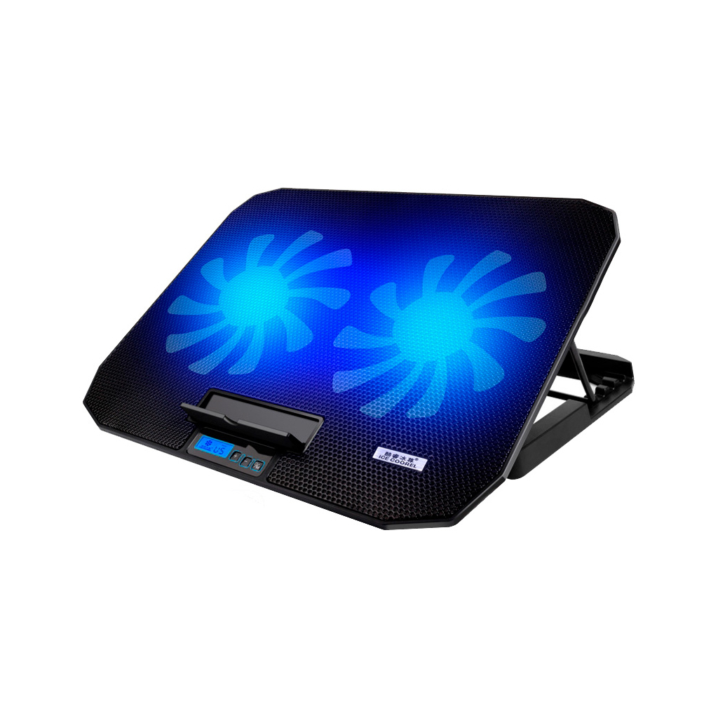 Підставка до ноутбука IceCoorel 10-18", 2*125mm 1400 RPM, 2*USB, 360x260x32 mm, Black (N106) - фото 1