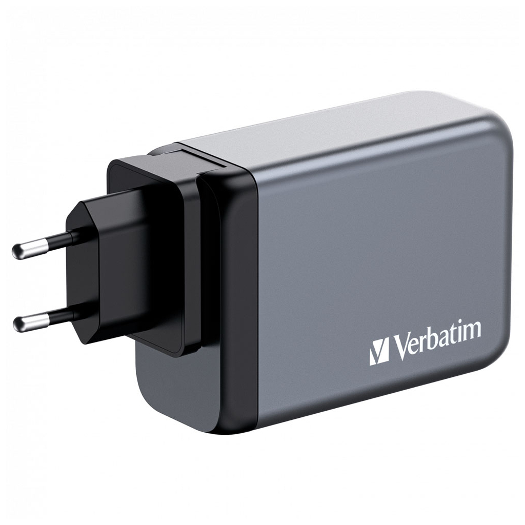Зарядний пристрій Verbatim GaN 240 W 4 ports (USB-C-140 W,USB-C-100 W,USB-C-65 W /USB-A -3.0) (32205) - фото 2 Зарядний пристрій Verbatim GaN 240 W 4 ports (USB-C-140 W,USB-C-100 W,USB-C-65 W /USB-A -3.0) (32205) - фото 2