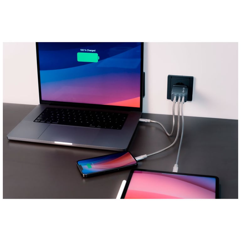 Зарядний пристрій Verbatim GaN 65 W 3 ports (2xUSB-C-65 W /USB-A -3.0) (32201) - фото 6