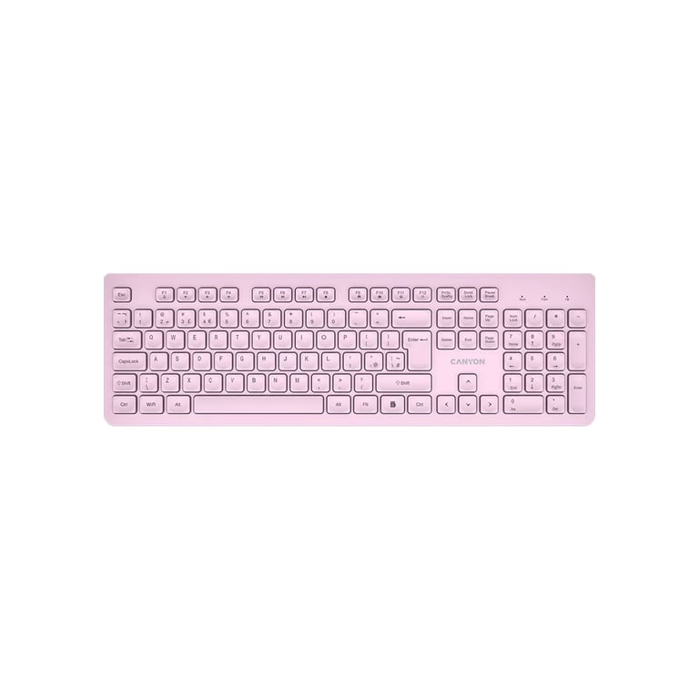 Клавіатура Canyon HKB-W01 Silent Wireless UA Pink (CNS-HKBW01P) - фото 1