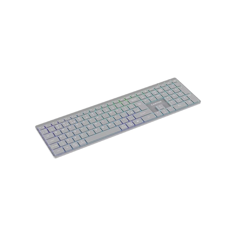 Клавіатура Canyon HKB-W11 Slim Dual Mode Wireless/Bluetooth RGB UA Grey (CNS-HBTK11G) - фото 4
