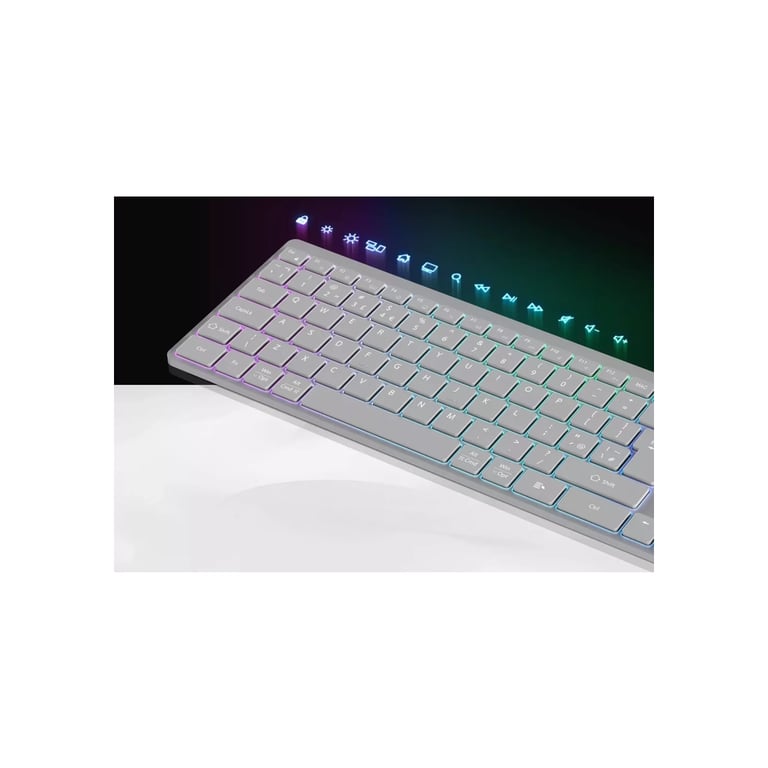Клавіатура Canyon HKB-W11 Slim Dual Mode Wireless/Bluetooth RGB UA Grey (CNS-HBTK11G) - фото 5