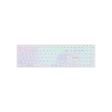 Клавіатура Canyon HKB-W11 Slim Dual Mode Wireless/Bluetooth RGB UA White (CNS-HBTK11W) - фото 1