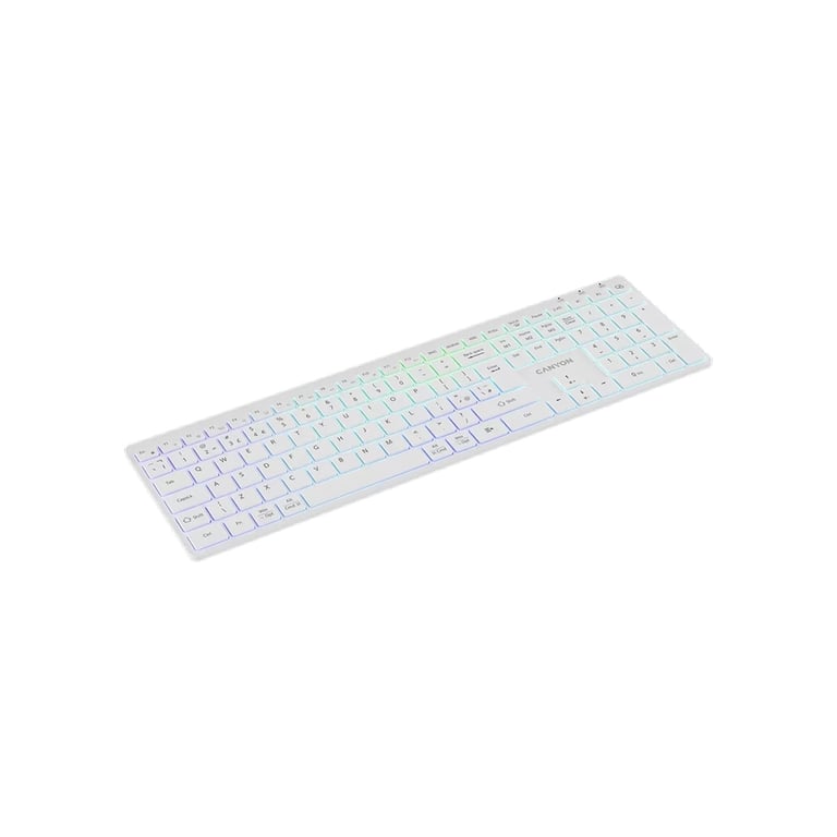Клавіатура Canyon HKB-W11 Slim Dual Mode Wireless/Bluetooth RGB UA White (CNS-HBTK11W) - фото 4