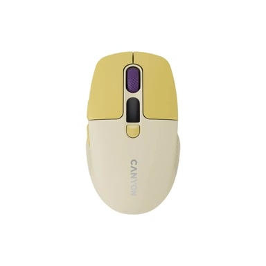 Мишка Canyon MW-26 LCD Silent Wireless/Bluetooth Yellow (CNS-CMSW26Y) - фото 1