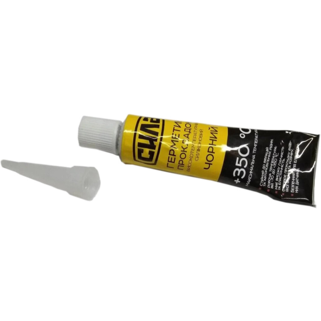 Герметик автомобільний СИЛА +350 °С чорний 25г (951438) - фото 1