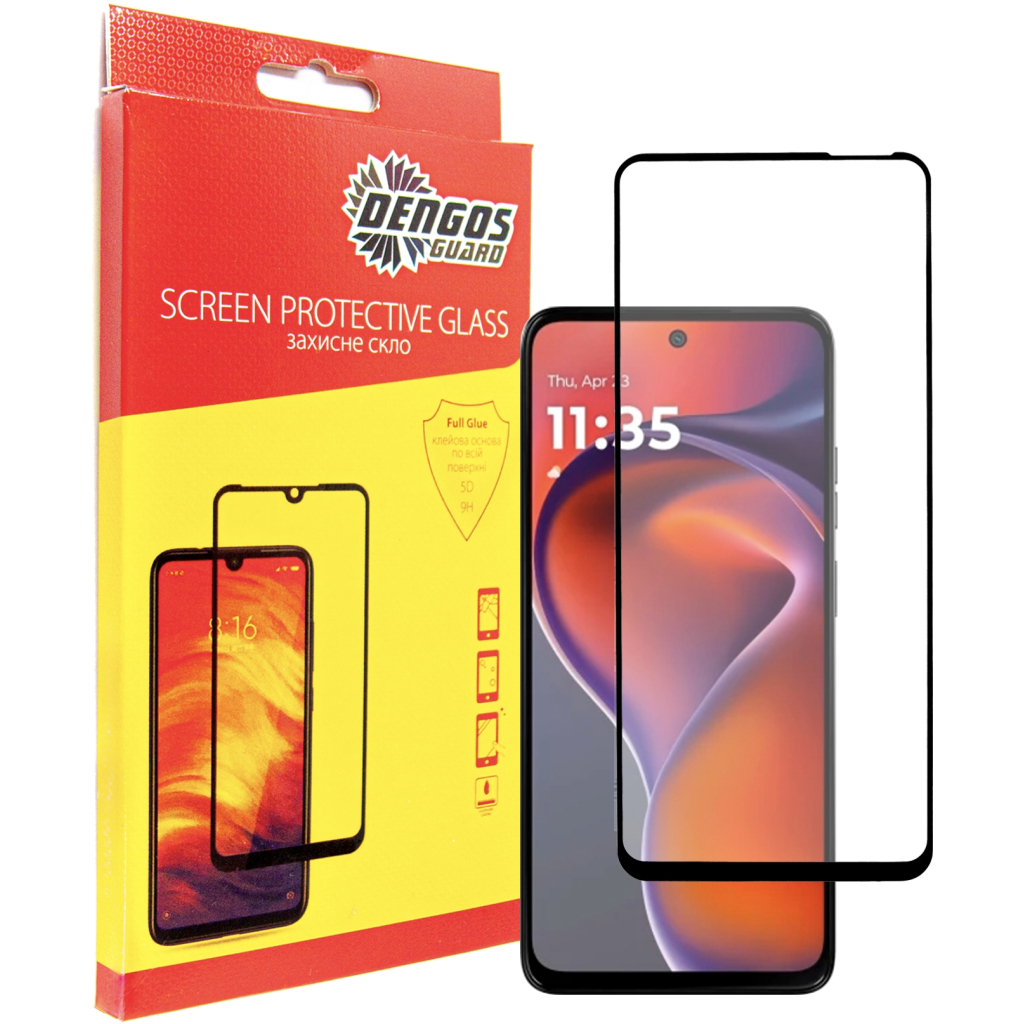 Скло захисне Dengos Full Glue Motorola G15/G15 Power (black) (TGFG-397)