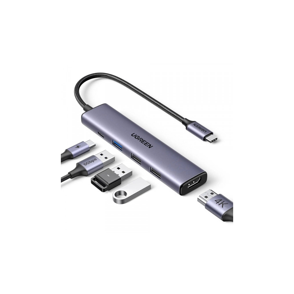 Порт-реплікатор UGREEN CM478 USB Type-C HDMI, USB/3.0, Type-C for charging PD/100W (15495) - фото 2 Порт-реплікатор UGREEN CM478 USB Type-C HDMI, USB/3.0, Type-C for charging PD/100W (15495) - фото 2