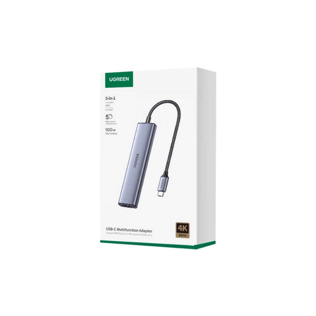 Порт-реплікатор UGREEN CM478 USB Type-C HDMI, USB/3.0, Type-C for charging PD/100W (15495) - фото 3 Порт-реплікатор UGREEN CM478 USB Type-C HDMI, USB/3.0, Type-C for charging PD/100W (15495) - фото 3
