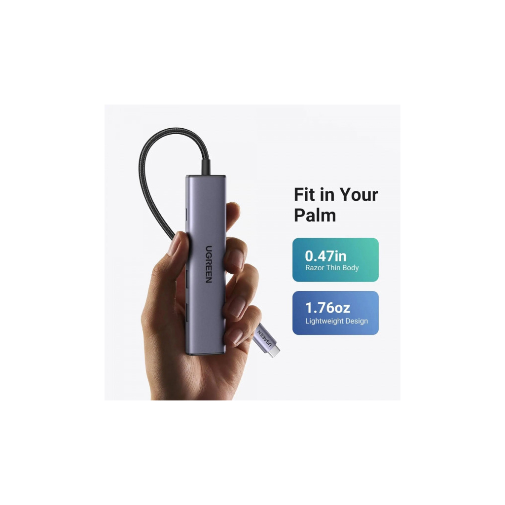 Порт-реплікатор UGREEN CM478 USB Type-C HDMI, USB/3.0, Type-C for charging PD/100W (15495) - фото 8 Порт-реплікатор UGREEN CM478 USB Type-C HDMI, USB/3.0, Type-C for charging PD/100W (15495) - фото 8
