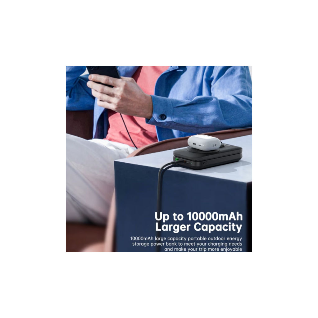 Батарея універсальна Choetech Magnetic Wireless 10000mAh 20W, PD, Qi-2 15W, USB-C, Lightning, Apple Watch charger (B750-CCBK) - фото 2 Батарея універсальна Choetech Magnetic Wireless 10000mAh 20W, PD, Qi-2 15W, USB-C, Lightning, Apple Watch charger (B750-CCBK) - фото 2