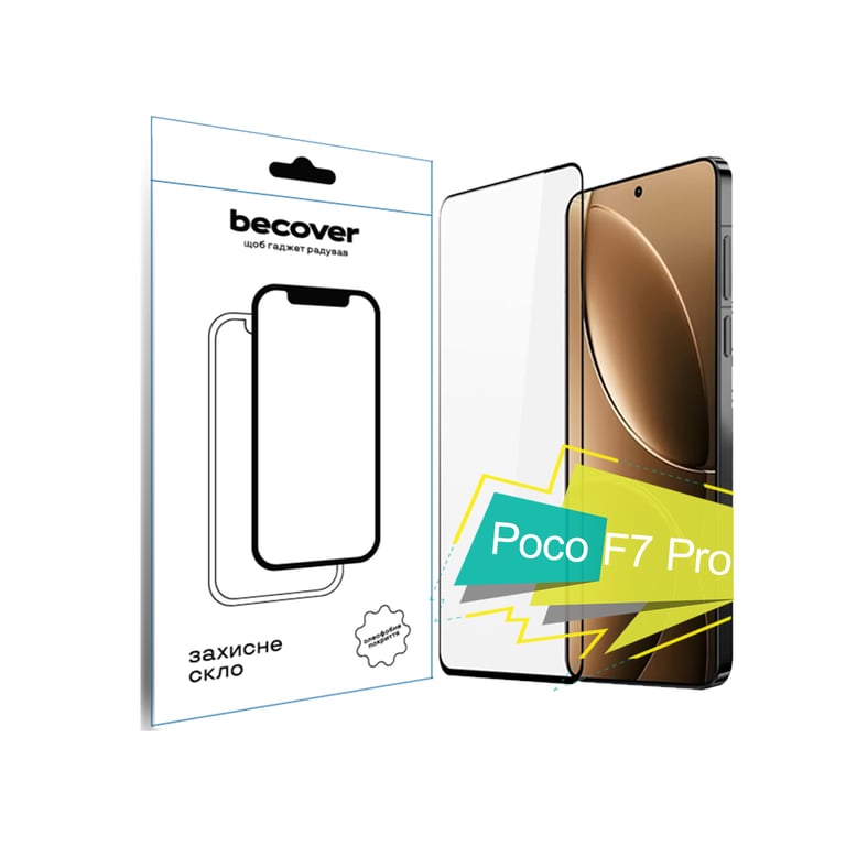 Скло захисне BeCover Poco F7 Pro Black (713416) - фото 1