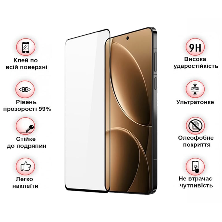 Скло захисне BeCover Poco F7 Pro Black (713416) - фото 3