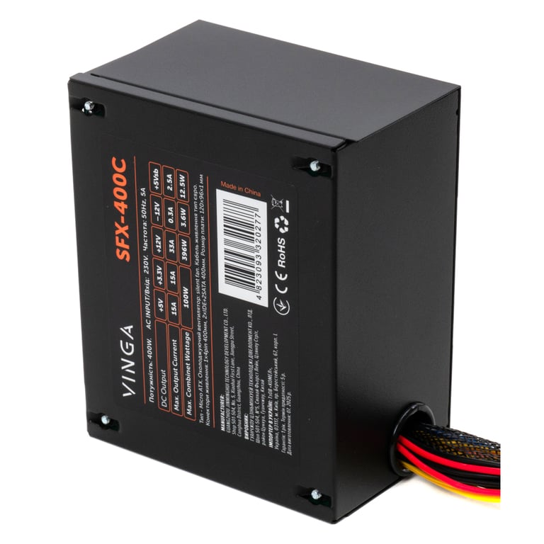 Блок живлення Vinga 400W ОЕМ (SFX-400С) - фото 4