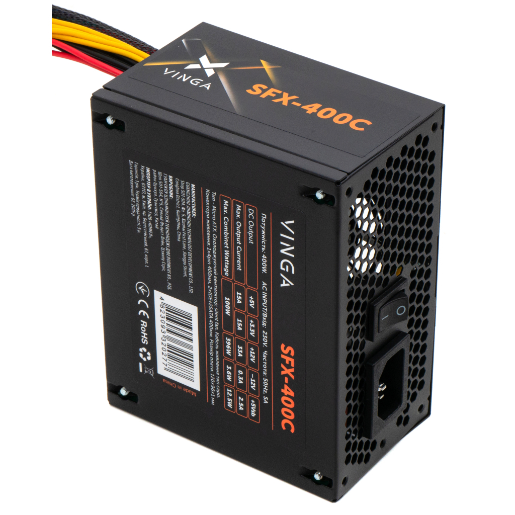 Блок живлення Vinga 400W ОЕМ (SFX-400С) - фото 5 Блок живлення Vinga 400W ОЕМ (SFX-400С) - фото 5