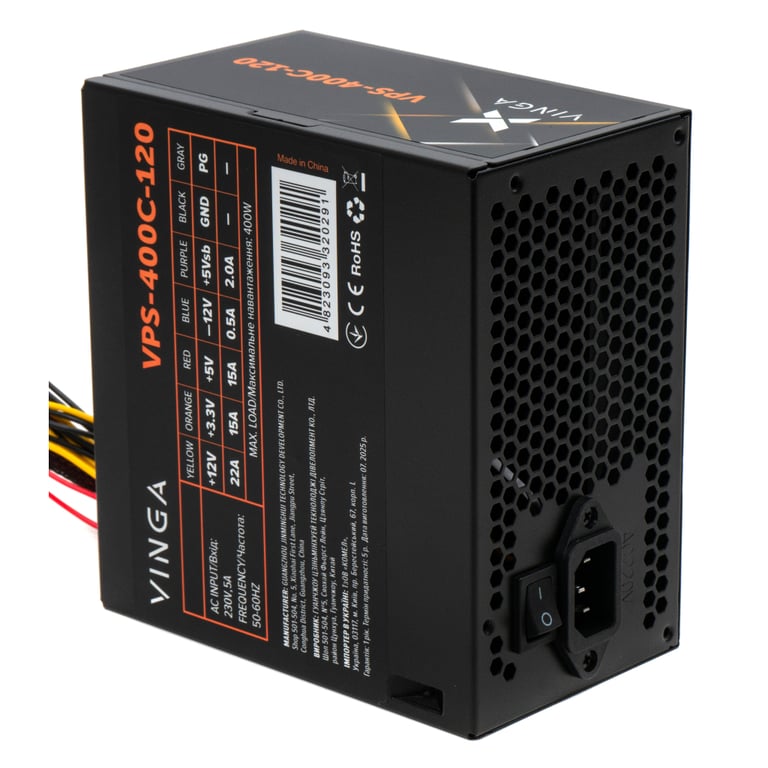 Блок живлення Vinga 400W ОЕМ (VPS-400С-120) - фото 3