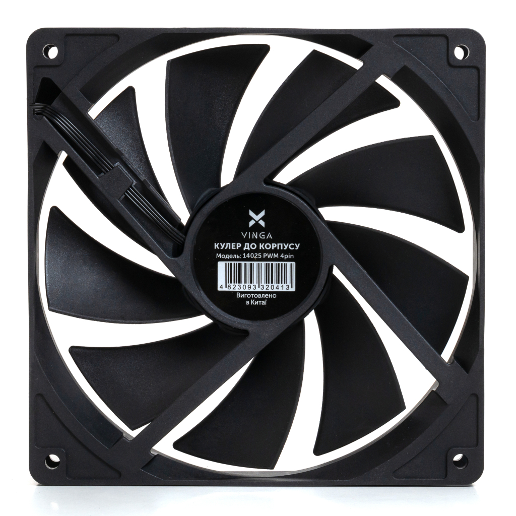 Кулер до корпусу Vinga 14025 PWM 4pin ОЕМ - фото 3 Кулер до корпусу Vinga 14025 PWM 4pin ОЕМ - фото 3