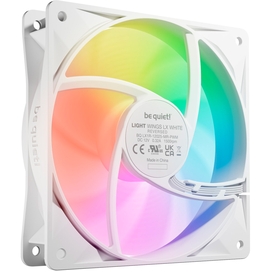 Кулер до корпусу Be quiet! Light Wings LX 120mm PWM Reverse білий (BL133) - фото 2 Кулер до корпусу Be quiet! Light Wings LX 120mm PWM Reverse білий (BL133) - фото 2