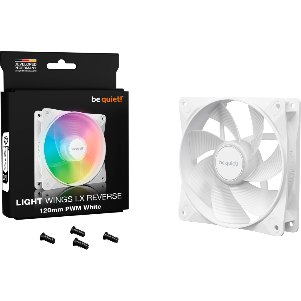 Кулер до корпусу Be quiet! Light Wings LX 120mm PWM Reverse білий (BL133) - фото 5 Кулер до корпусу Be quiet! Light Wings LX 120mm PWM Reverse білий (BL133) - фото 5