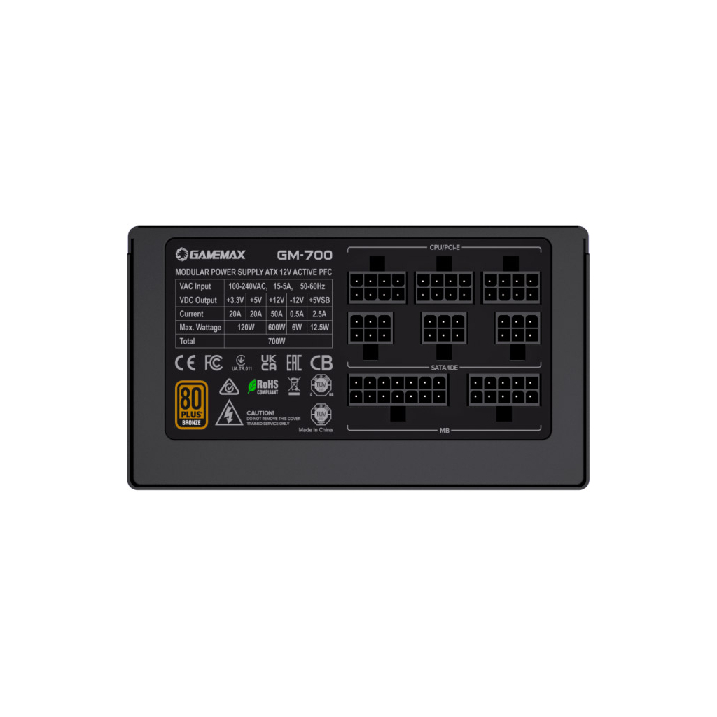 Блок живлення Gamemax 700W (GM-700 Modular) - фото 6 Блок живлення Gamemax 700W (GM-700 Modular) - фото 6