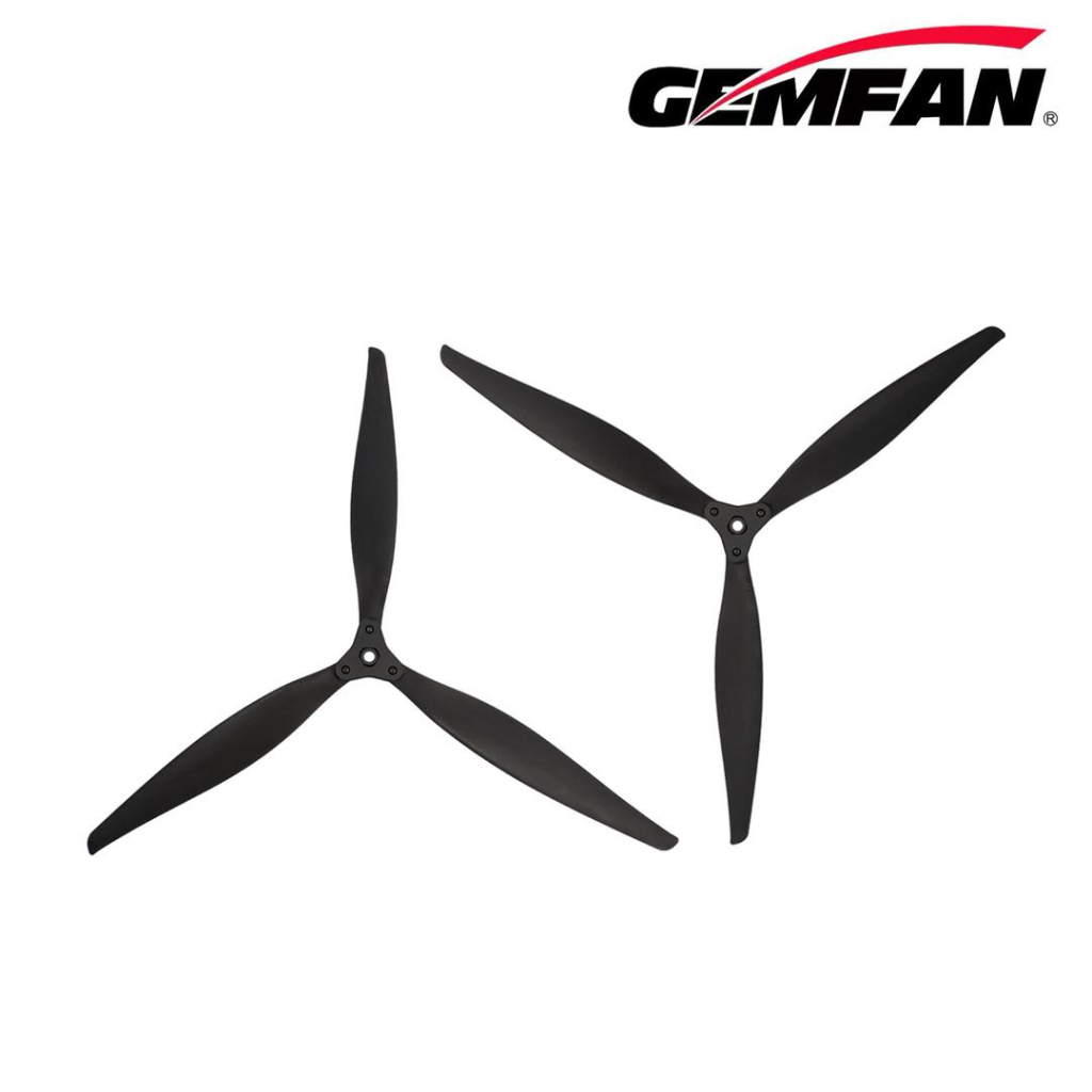 Пропелер для дрона Gemfan F1510 Folding 3 Blade Glass Fiber Nylon - Black 1CW + 1CCW (PMGNF1510-3A2) - фото 1