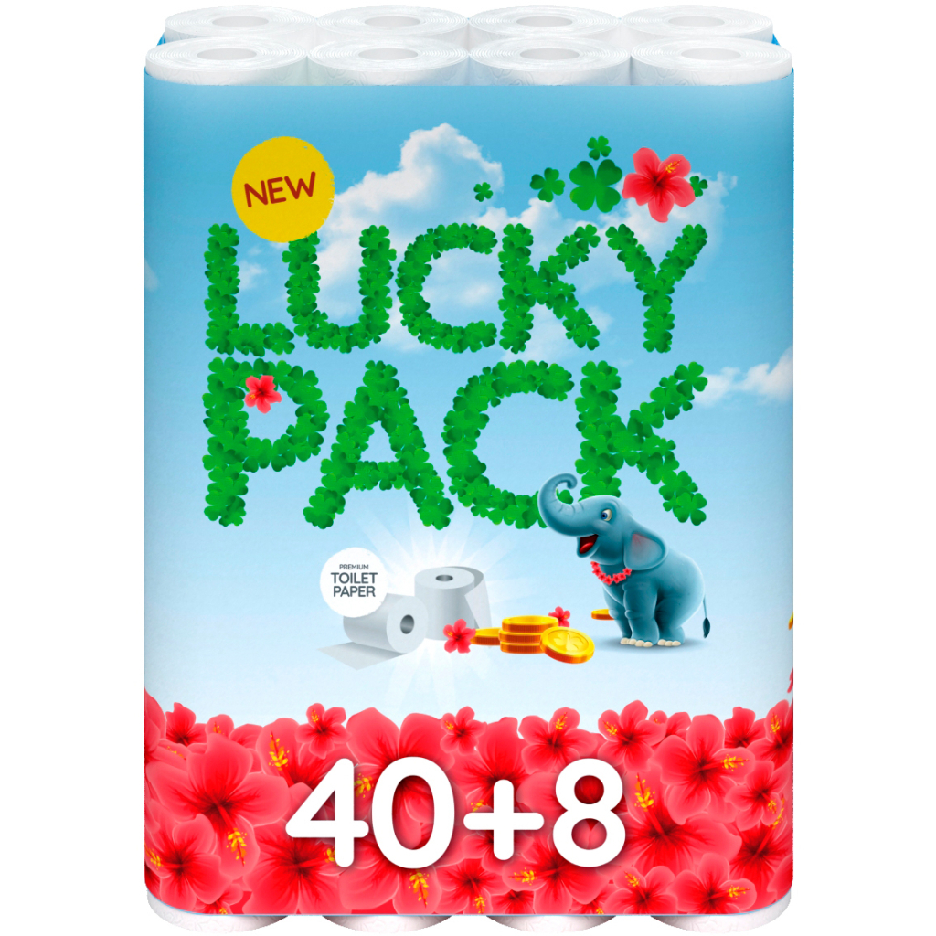 Туалетний папір Ruta Lucky Pack 2 шари 48 рулонів (8595027101424) - фото 1 Туалетний папір Ruta Lucky Pack 2 шари 48 рулонів (8595027101424) - фото 1