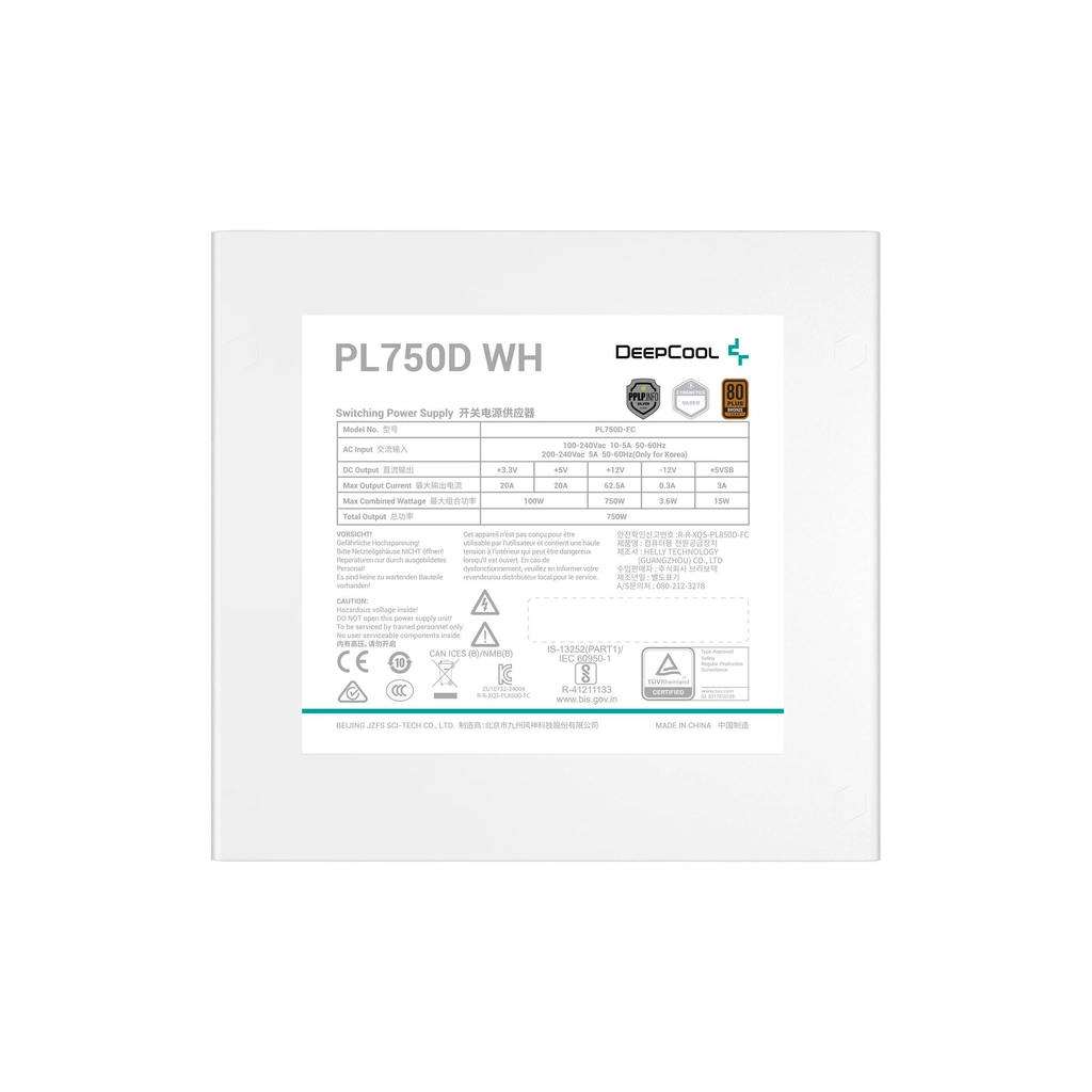 Блок живлення Deepcool 750W (PL750D WH) - фото 5 Блок живлення Deepcool 750W (PL750D WH) - фото 5