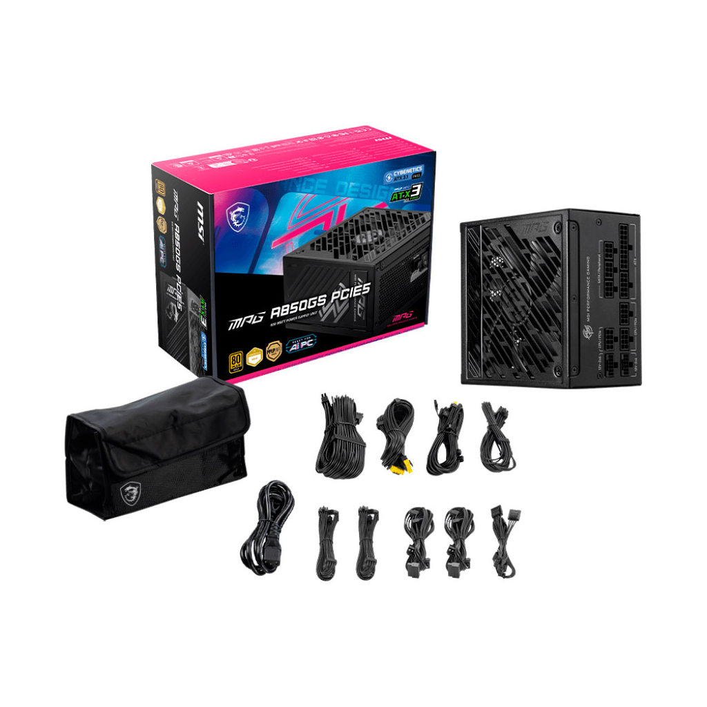 Блок живлення MSI 850W (MPG A850GS PCIE5) - фото 8 Блок живлення MSI 850W (MPG A850GS PCIE5) - фото 8