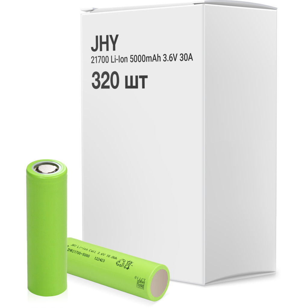 Акумулятор 21700 Li-Ion 5000mAh 3.6V 30A (BOX 320 pcs) JHY (INR21700-50SE/INR21700-5000 BOX) - фото 1