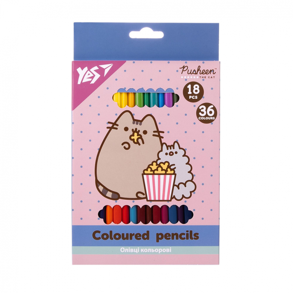 Олівці кольорові Yes Pusheen 18 шт 36 кол. (290769) - фото 1 Олівці кольорові Yes Pusheen 18 шт 36 кол. (290769) - фото 1