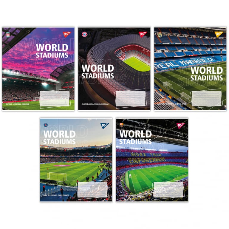 Зошит Yes World stadium А5 60 аркушів клітинка (767148) - фото 1