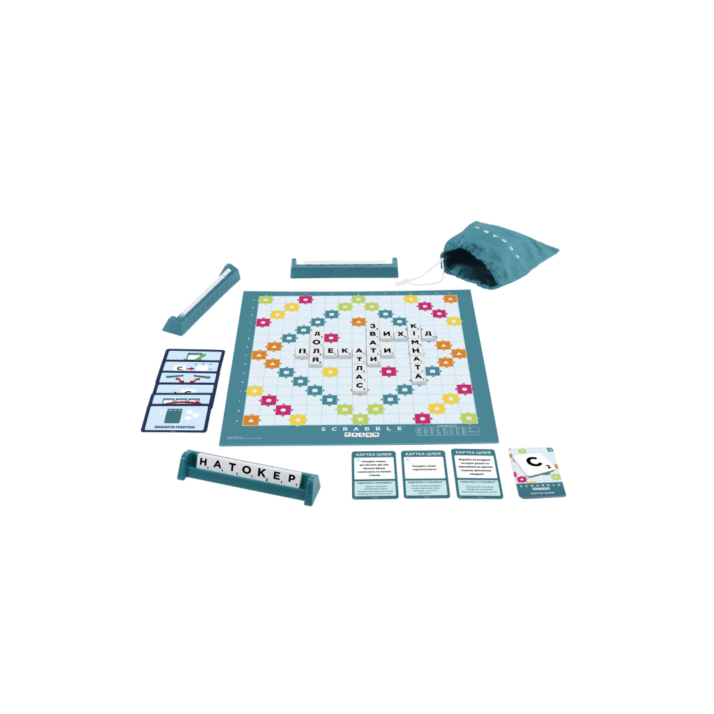 Настільна гра Scrabble Скрабл Оригінал українською (HXW21) - фото 3 Настільна гра Scrabble Скрабл Оригінал українською (HXW21) - фото 3