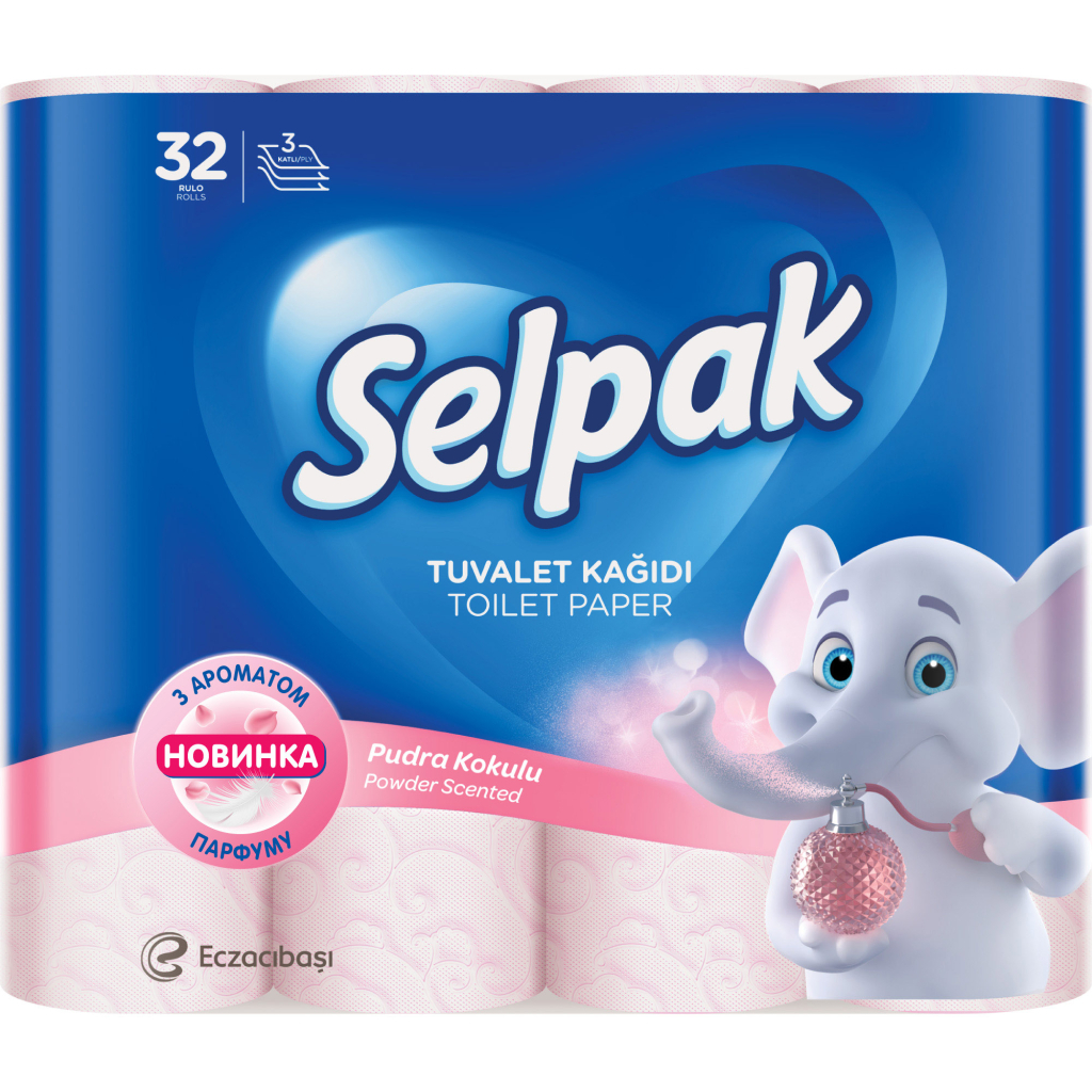 Туалетний папір Selpak Perfumed Пудра 3 шари 32 рулони (8690530324824) - фото 1 Туалетний папір Selpak Perfumed Пудра 3 шари 32 рулони (8690530324824) - фото 1