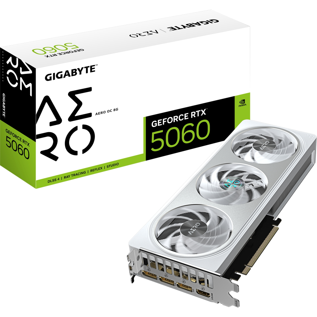 Відеокарта GIGABYTE GeForce RTX5060 8Gb AERO OC (GV-N5060AERO OC-8GD) - фото 10 Відеокарта GIGABYTE GeForce RTX5060 8Gb AERO OC (GV-N5060AERO OC-8GD) - фото 10