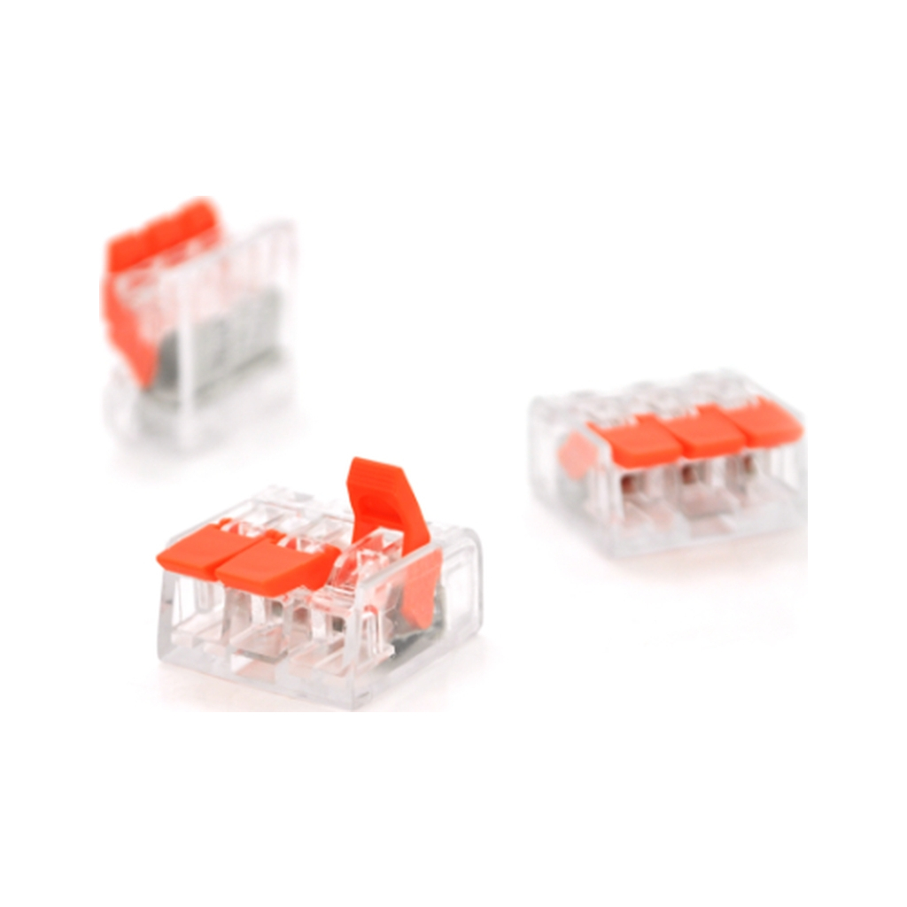 З'єднувач кабелю 3-pin аналог WAGO K221-413, 15штпак Voltronic (K221-413/15) - фото 1