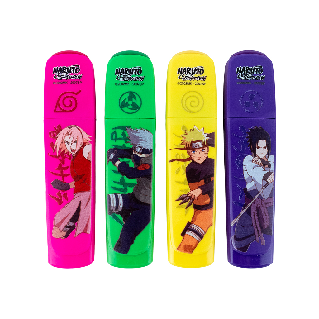 Набір маркерів Kite Highlighter Naruto, набір з 4-х кольорів (NR24-444) Набір маркерів Kite Highlighter Naruto, набір з 4-х кольорів (NR24-444)