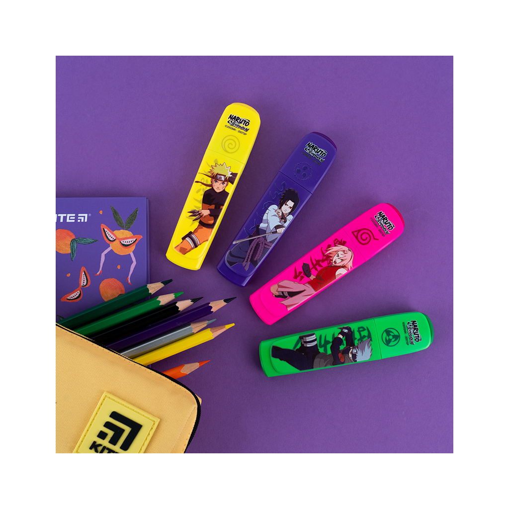 Набір маркерів Kite Highlighter Naruto, набір з 4-х кольорів (NR24-444) - фото 5 Набір маркерів Kite Highlighter Naruto, набір з 4-х кольорів (NR24-444) - фото 5