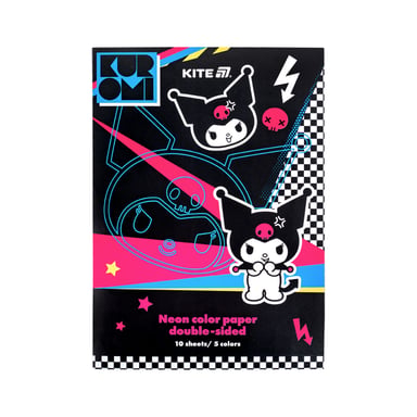 Кольоровий папір Kite А4 неоновий Kuromi (10 аркушів/ 5 кольорів) (HK24-252-2) - фото 1