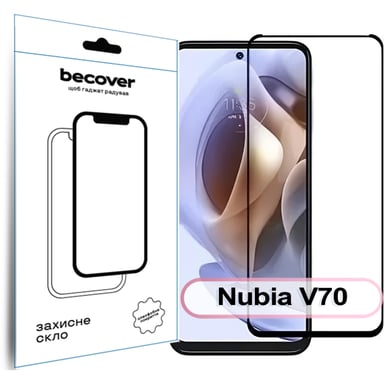 Скло захисне BeCover Nubia V70 Black (713454) - фото 1
