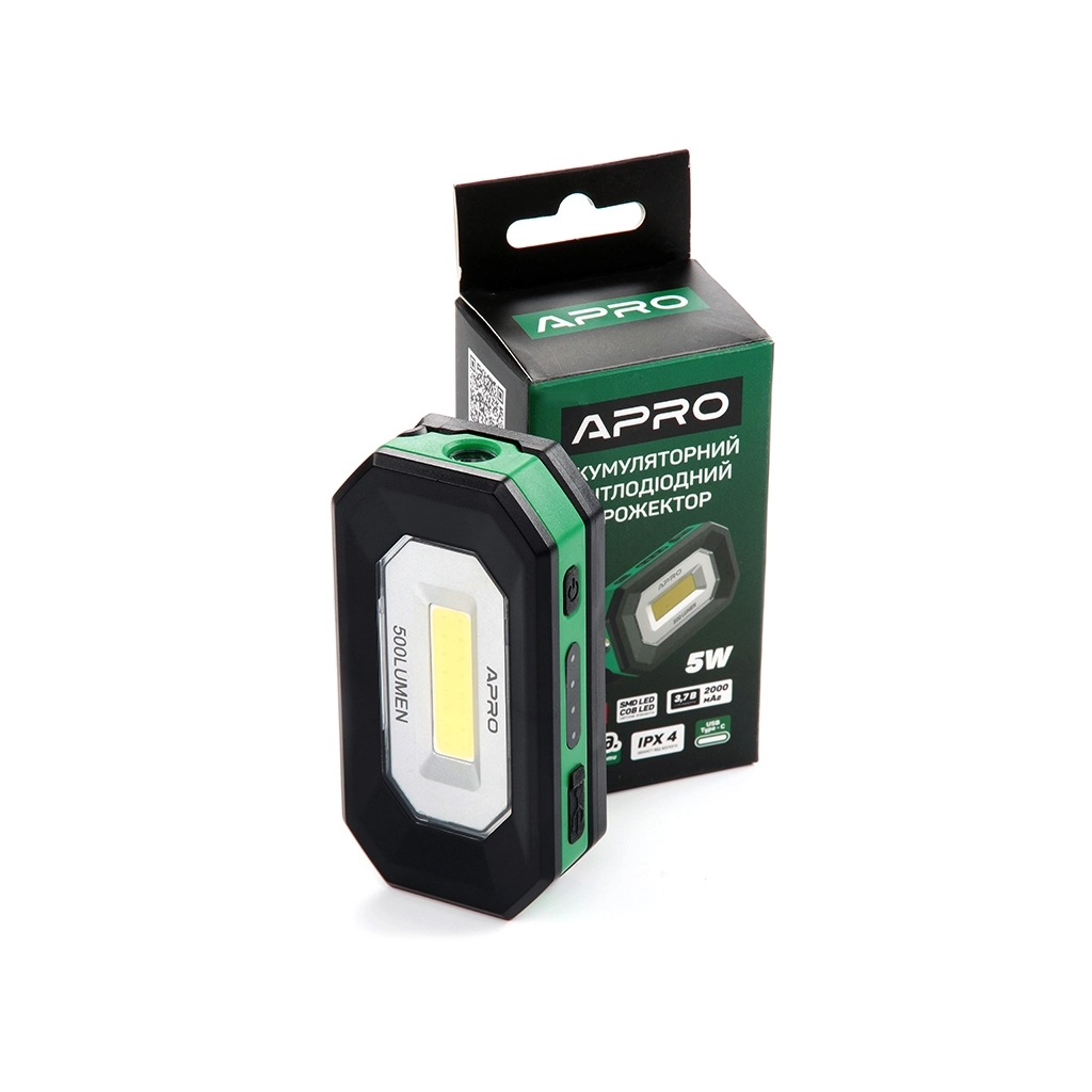 Ліхтар APRO акумуляторний 5 Вт 500 Лм (Li-ion 2000 мАг) (900518) - фото 7 Ліхтар APRO акумуляторний 5 Вт 500 Лм (Li-ion 2000 мАг) (900518) - фото 7
