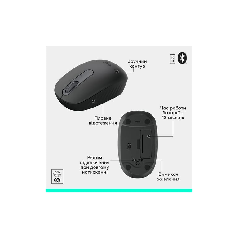 Комплект Logitech MK250 Bluetooth UA Graphite (920-013823) - фото 7