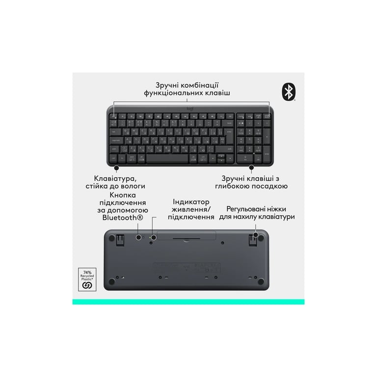 Комплект Logitech MK250 Bluetooth UA Graphite (920-013823) - фото 8