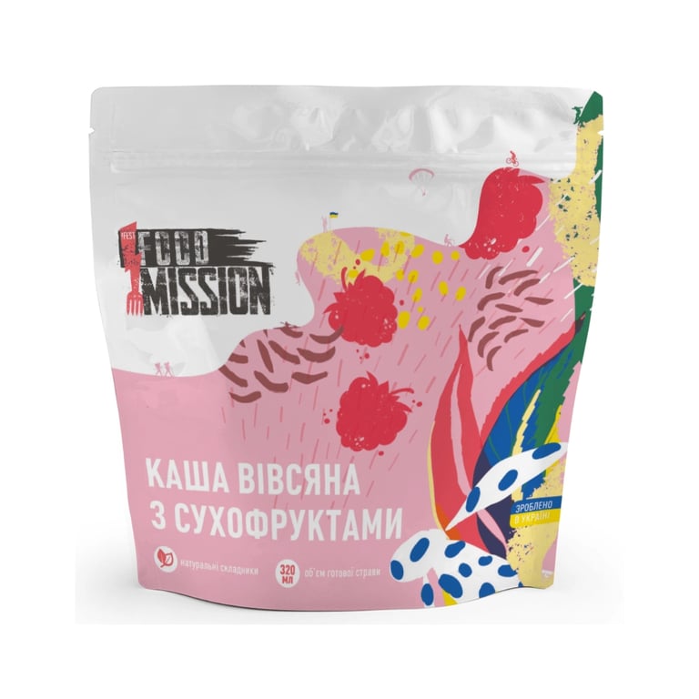 Їжа швидкого приготування Food Mission Каша вівсяна з сухофруктами 100 г (fm.30337) - фото 1