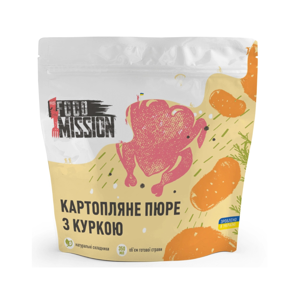 Їжа швидкого приготування Food Mission Пюре картопляне з куркою 75 г (fm.30405) - фото 1 Їжа швидкого приготування Food Mission Пюре картопляне з куркою 75 г (fm.30405) - фото 1
