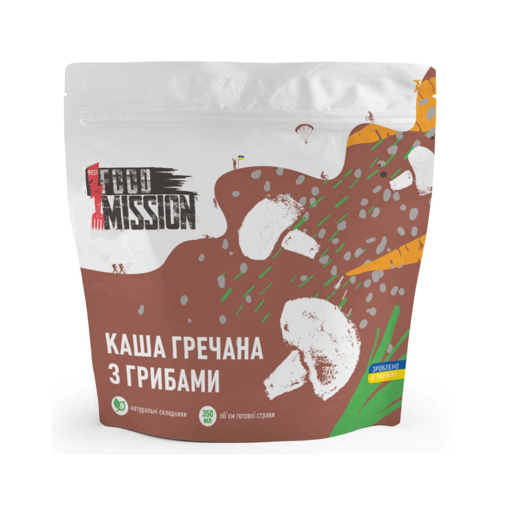 Їжа швидкого приготування Food Mission Каша гречана з грибами 100 г (fm.30474) Їжа швидкого приготування Food Mission Каша гречана з грибами 100 г (fm.30474)