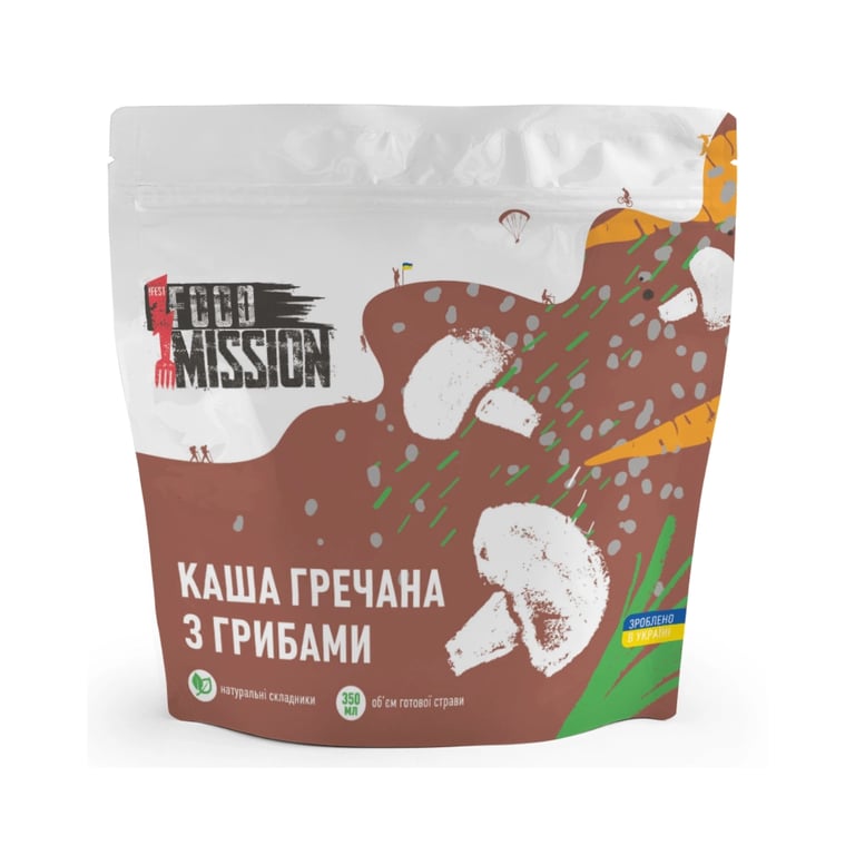 Їжа швидкого приготування Food Mission Каша гречана з грибами 100 г (fm.30474) - фото 1