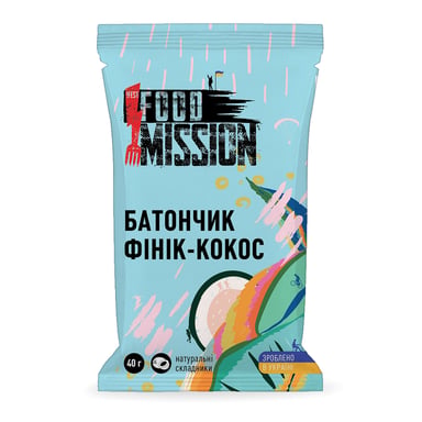 Батончик Food Mission Кокосовий 40 г (fm.30658) - фото 1