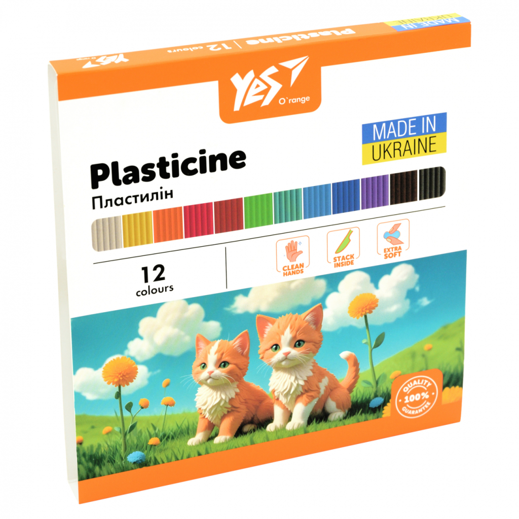 Пластилін Yes Orange Line 12 кольорів 240 г (540689) - фото 1